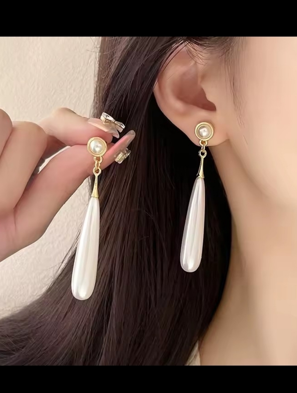 Pearl Earrings Women's Water Droplet Jewelry New‎ g8